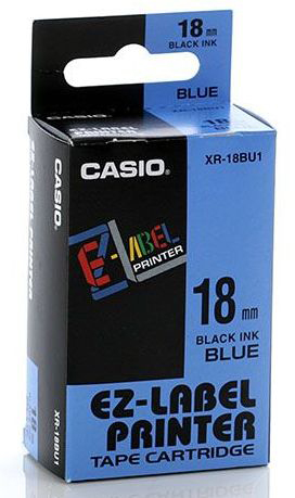 CASIO Beschriftungsband XR-18BU 18mm/8m schwarz/blau