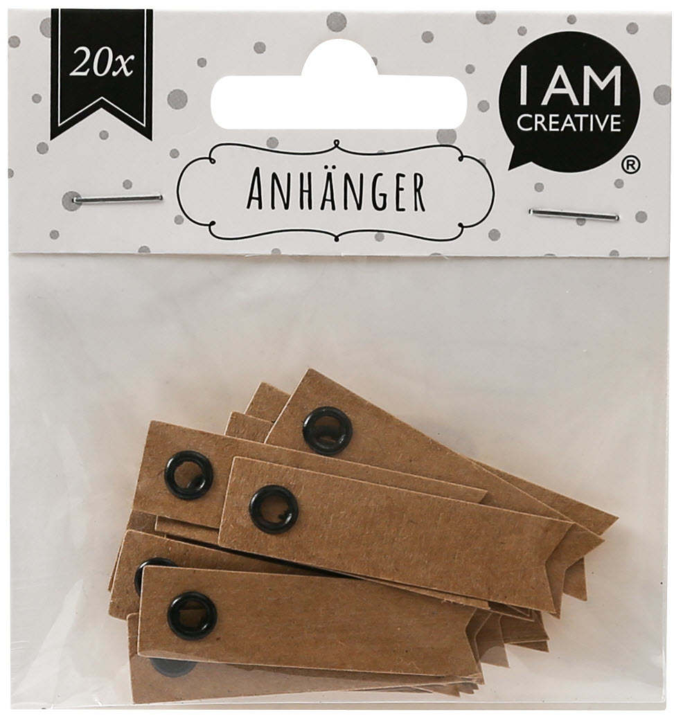 I AM CREATIVE Namens-Anhänger 4087.21 braun 20 Stück