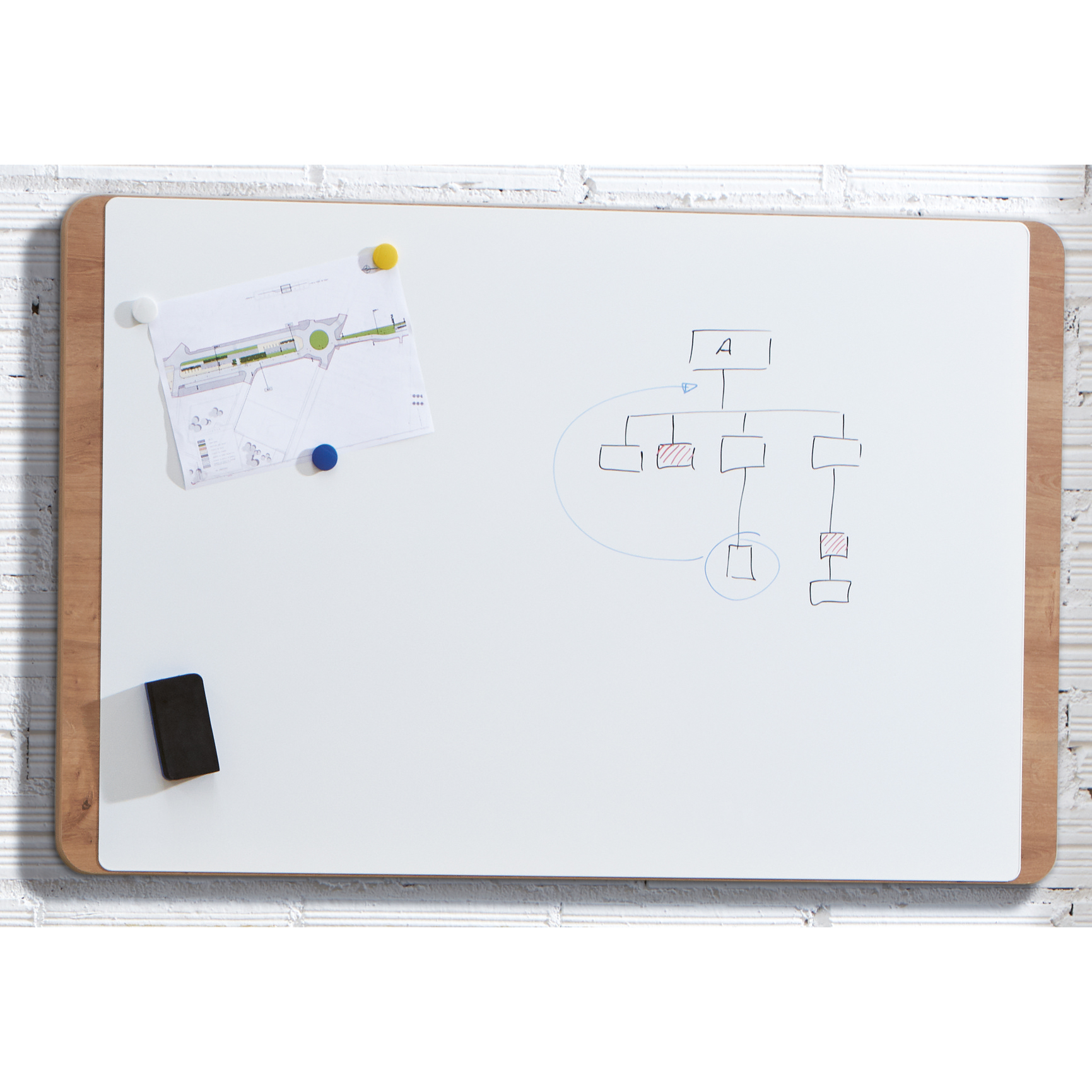 BEREC Whiteboard Holz NAT6420 lackiert 75x115cm