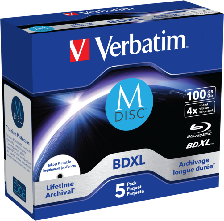 VERBATIM BD-R Jewel 100GB 43834 M-Disc IJ printable 5pcs