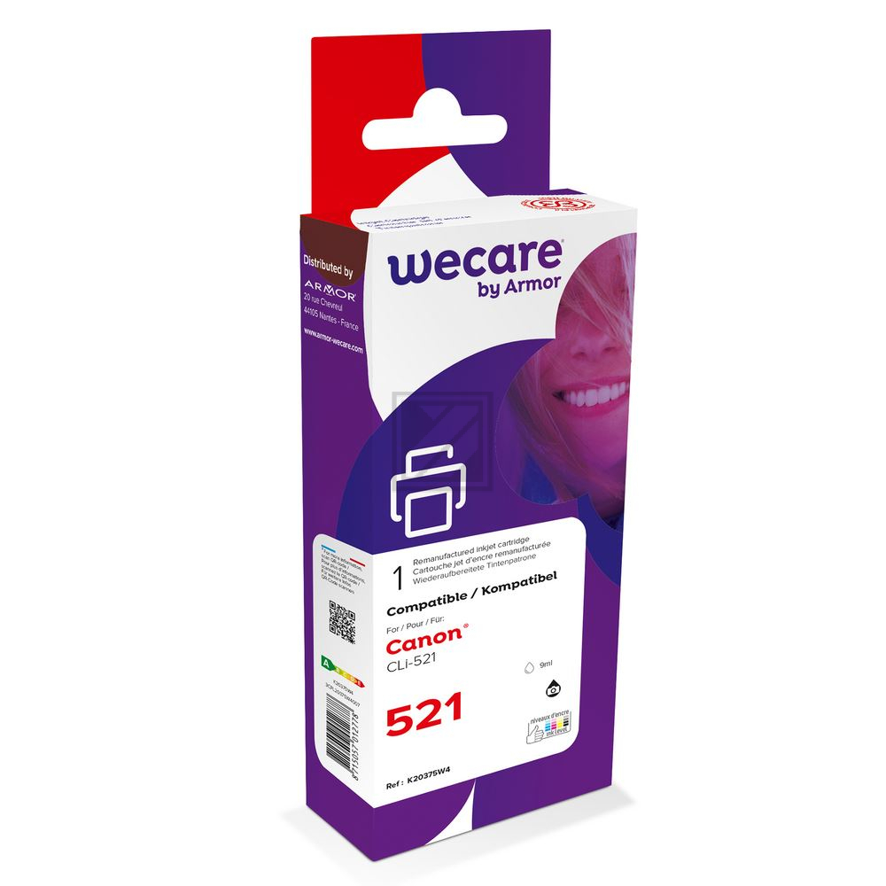 WECARE Tinte rebuilt schwarz CLI-521BKWE zu Canon PIXMA MP 980 9ml WECARE Tinte rebuilt schwarz CLI-521BKWE zu Canon PIXMA MP 980 9ml