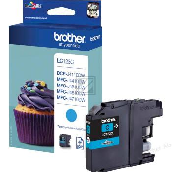 BROTHER Tintenpatrone cyan LC-123C DCP-J4110DW 600 Seiten