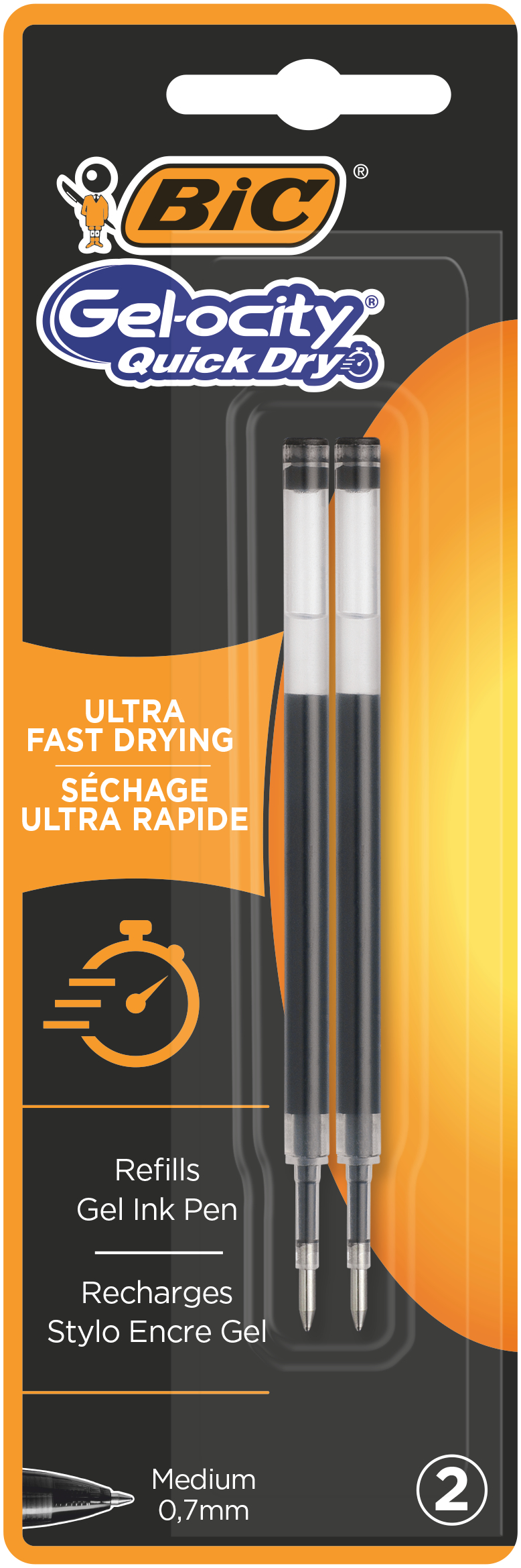 BIC Gel-ocity Quick Dry 0.7mm 967263 schwarz, Refill