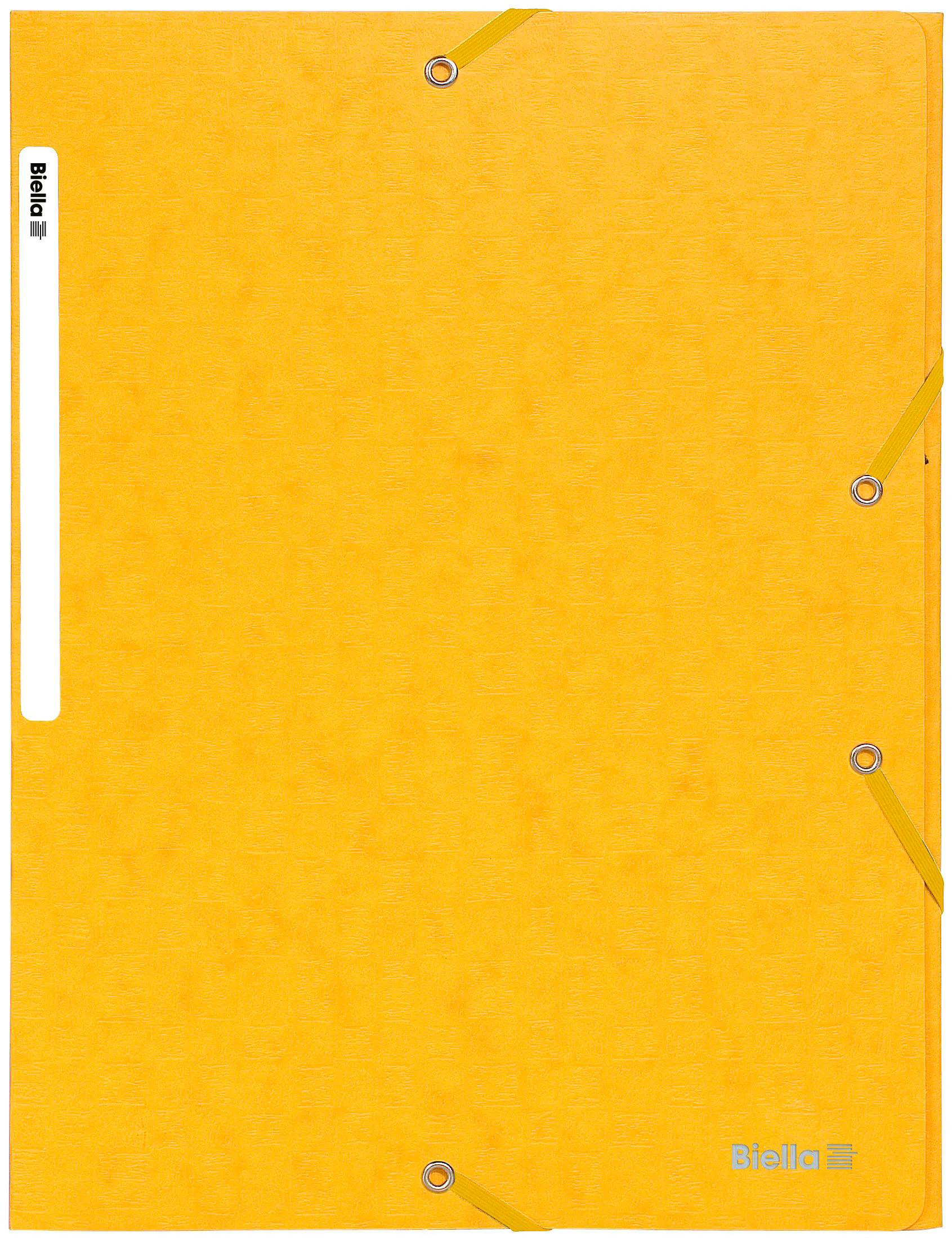 BIELLA Gummibandmappe A4 17840020U gelb, 590gm2 220 Bl.