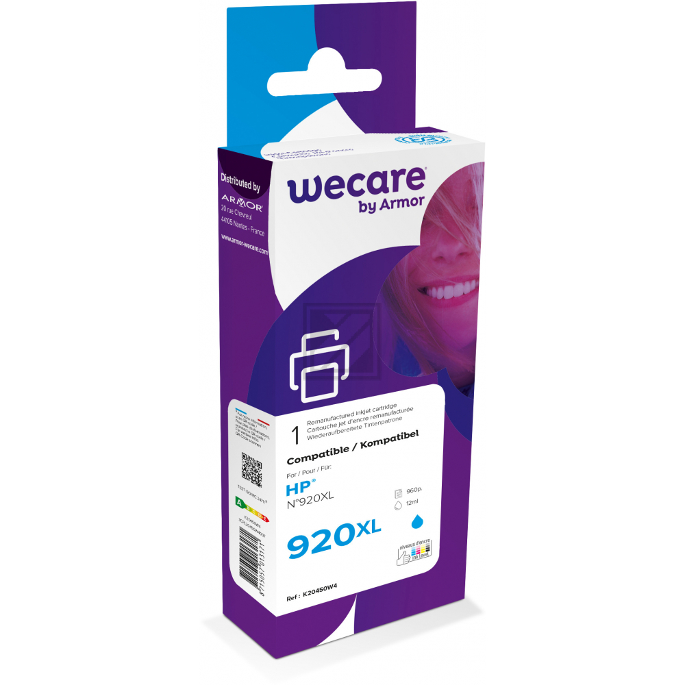 WECARE Tinte 920XL rebuilt cyan CD972AEWE zu HP OfficeJet 6500 12ml WECARE Tinte 920XL rebuilt cyan CD972AEWE zu HP OfficeJet 6500 12ml