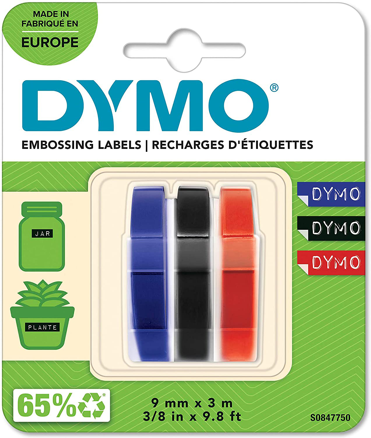 DYMO 3D-Prägeband 9mmx3m S0847750 blau, schwarz, rot 3 Stück DYMO 3D-Prägeband 9mmx3m S0847750 blau, schwarz, rot 3 Stück