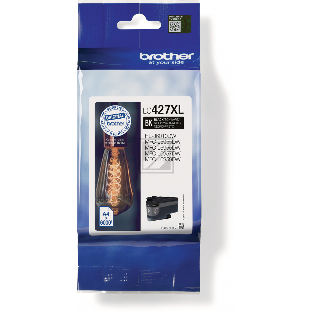 BROTHER Tintenpatrone HY schwarz LC-427XLBK MFC-J5955 6000 Seiten BROTHER Tintenpatrone HY schwarz LC-427XLBK MFC-J5955 6000 Seiten