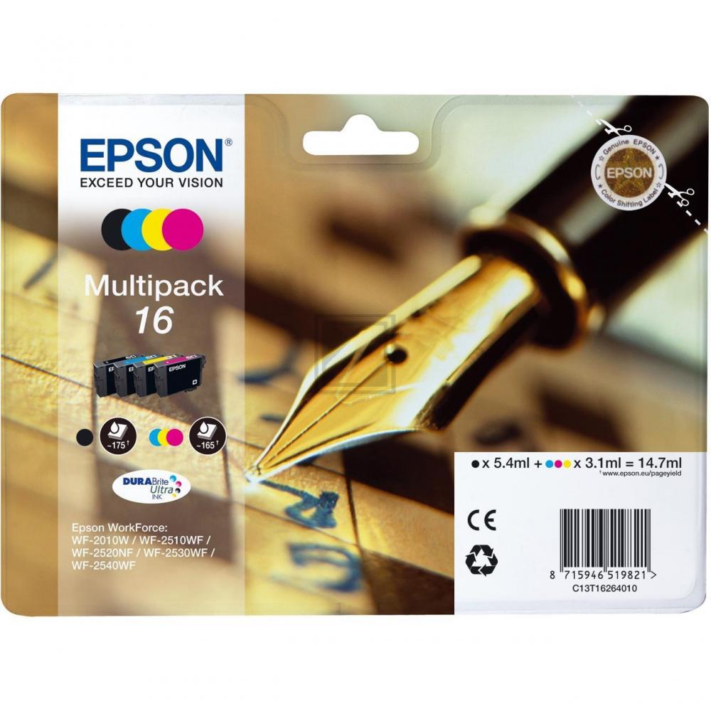 EPSON Multipack Tinte 16 CMYBK T162640 WF 2010/2540 165/175 Seiten EPSON Multipack Tinte 16 CMYBK T162640 WF 2010/2540 165/175 Seiten