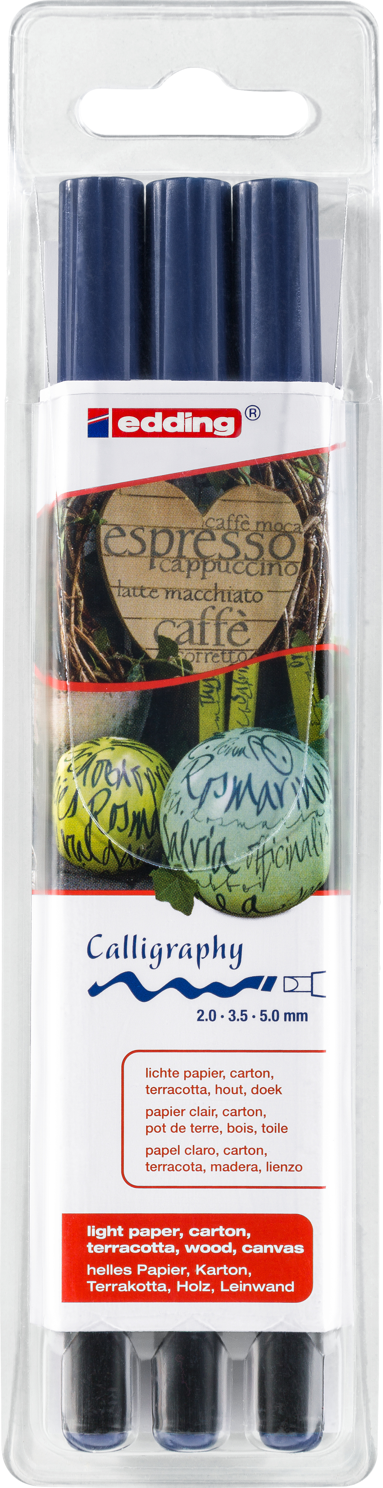 EDDING Calligraphy 1255 Set 2-5mm 1255-17-E stahlblau 3 Stück
