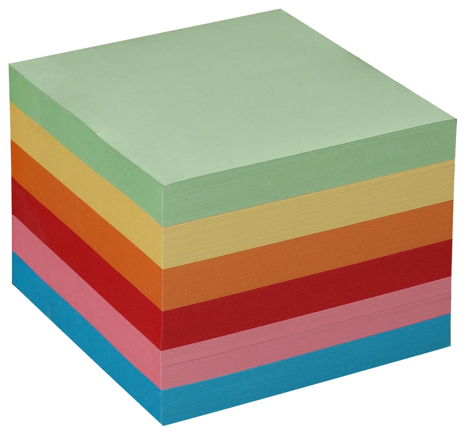 BÜROLINE Zettelbox Papier 90x90mm 376459 farbig ass. 80g 700 Blatt