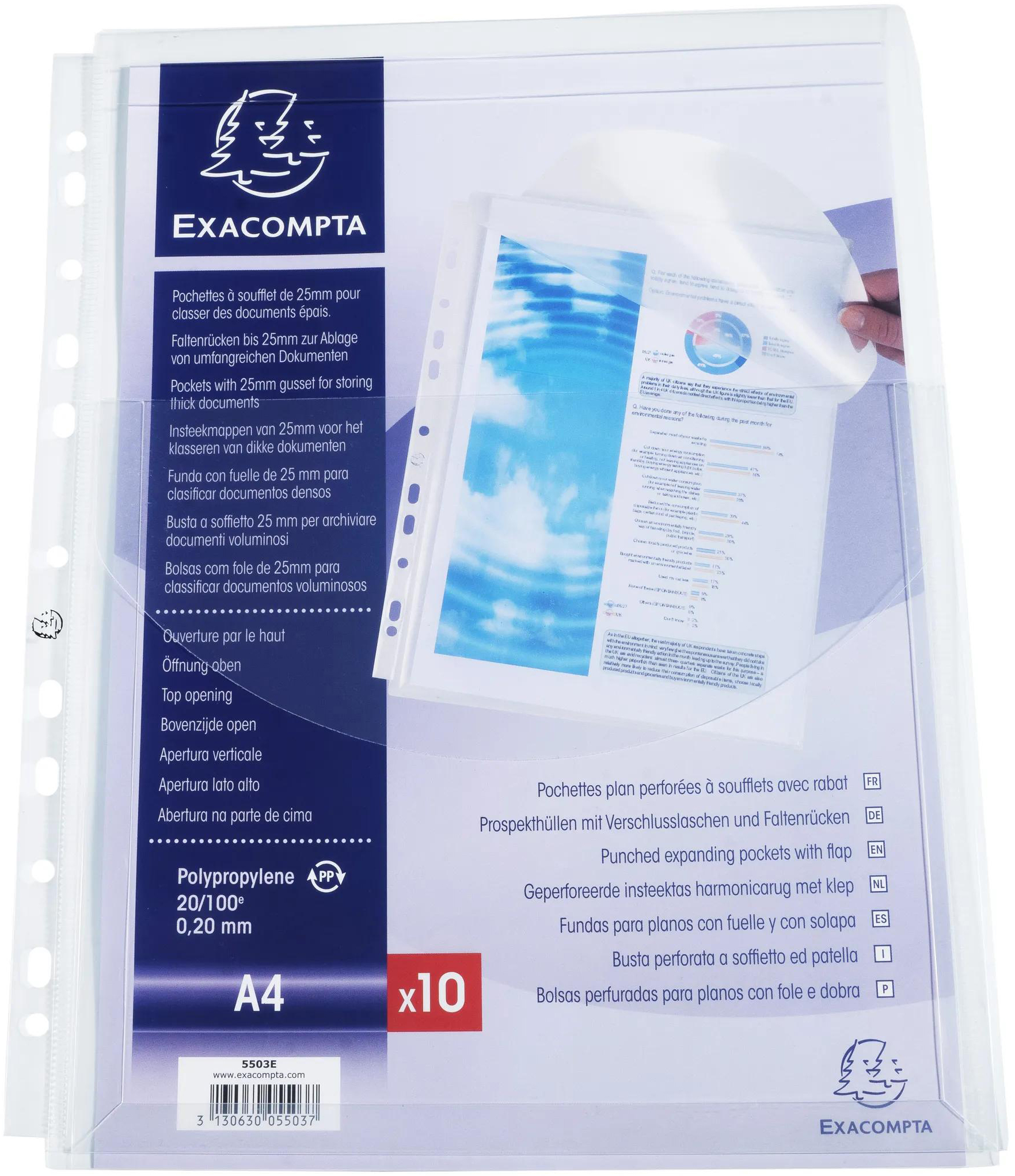 EXACOMPTA Schutzhülle A4 5503E 25mm 10 Stück