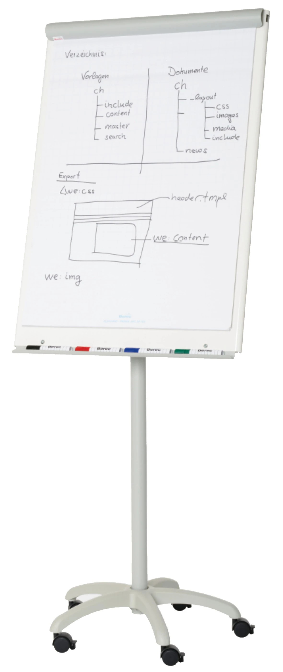 BEREC Flipchart 448.205 74x100cm auf Rollen