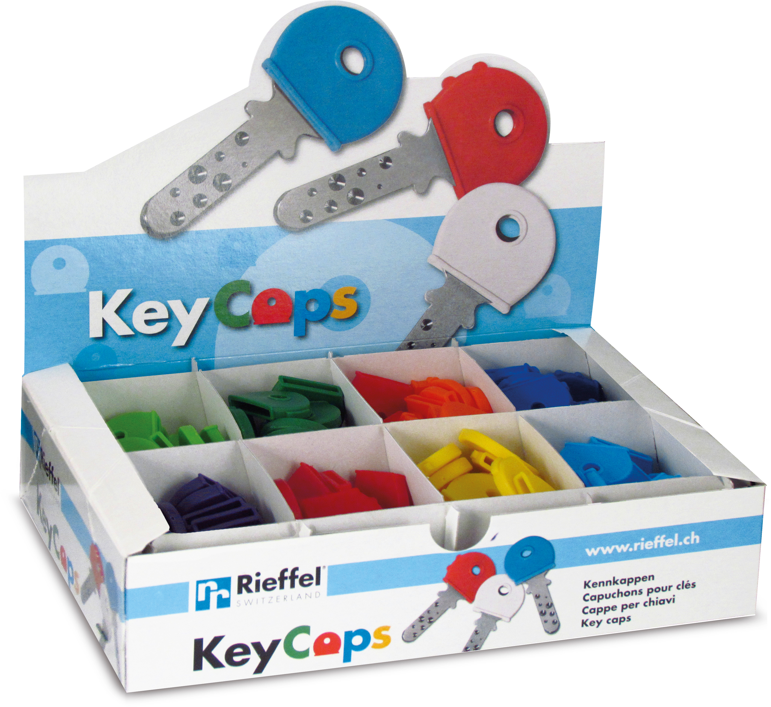 RIEFFEL SWITZERLAND Schlüsselkappen 8009 STV/200 ass. 200 Stück RIEFFEL SWITZERLAND Schlüsselkappen 8009 STV/200 ass. 200 Stück