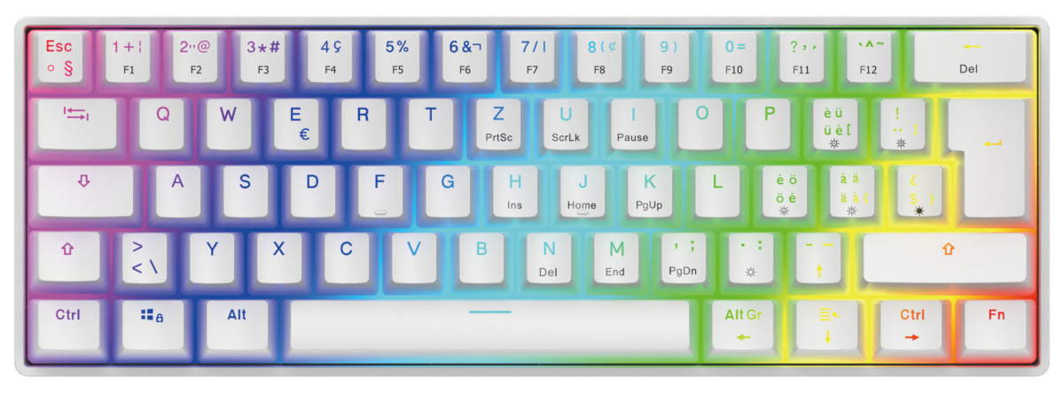 DELTACO Mechanical Keyboard DK470 GAM-175-W-CH Hot-Swap,KTT Switches,White