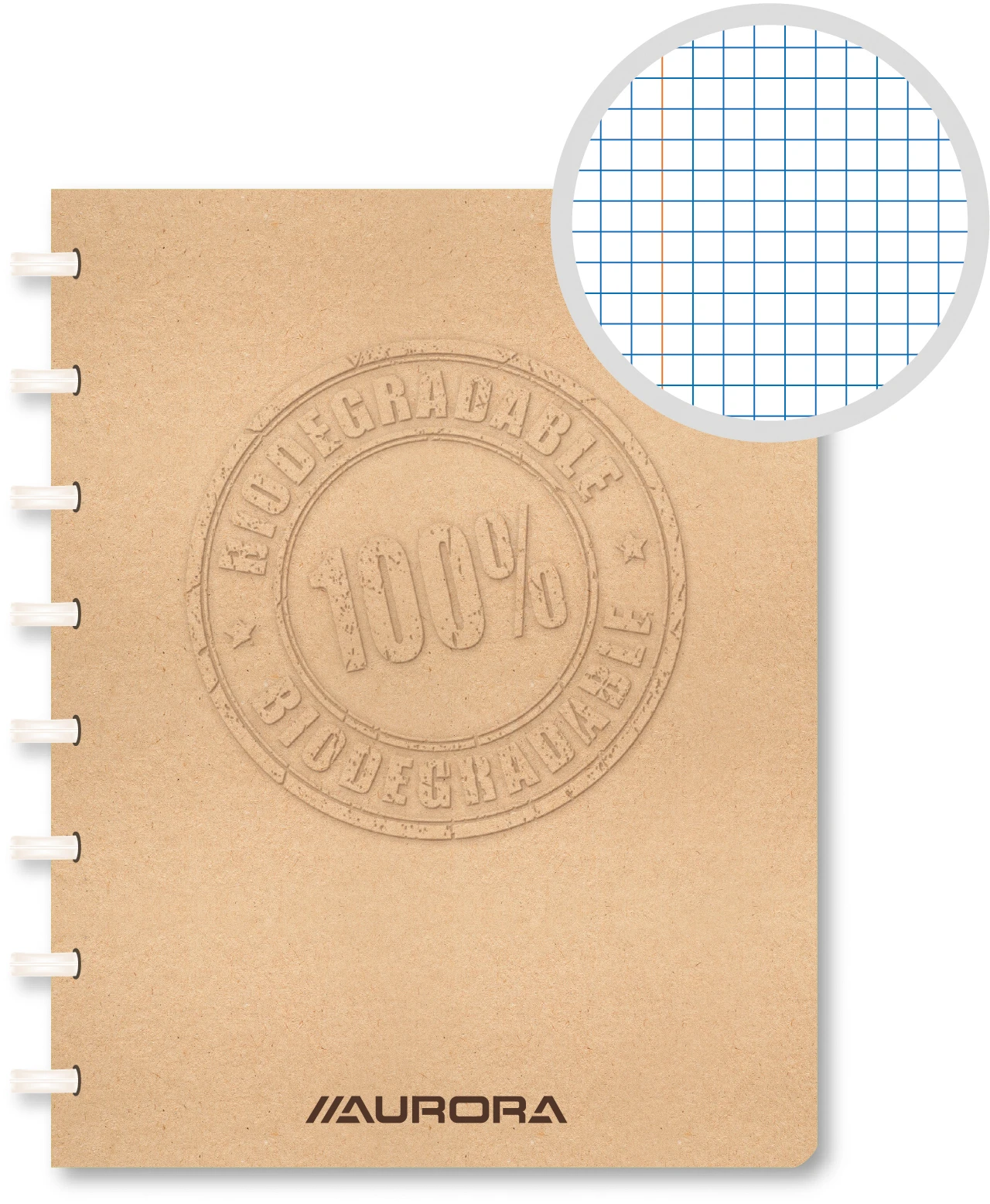 ADOC Spiralbuch BIO A5 3055.150 braun, kariert 72 Blatt