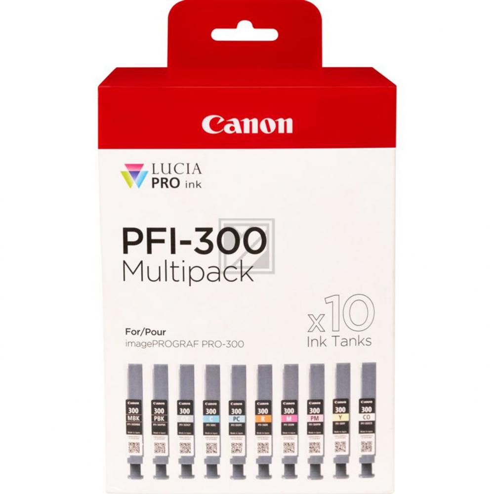 CANON Multipack Tinte 10 Farben PFI-300Mult iPF PRO-300 10x14.4ml
