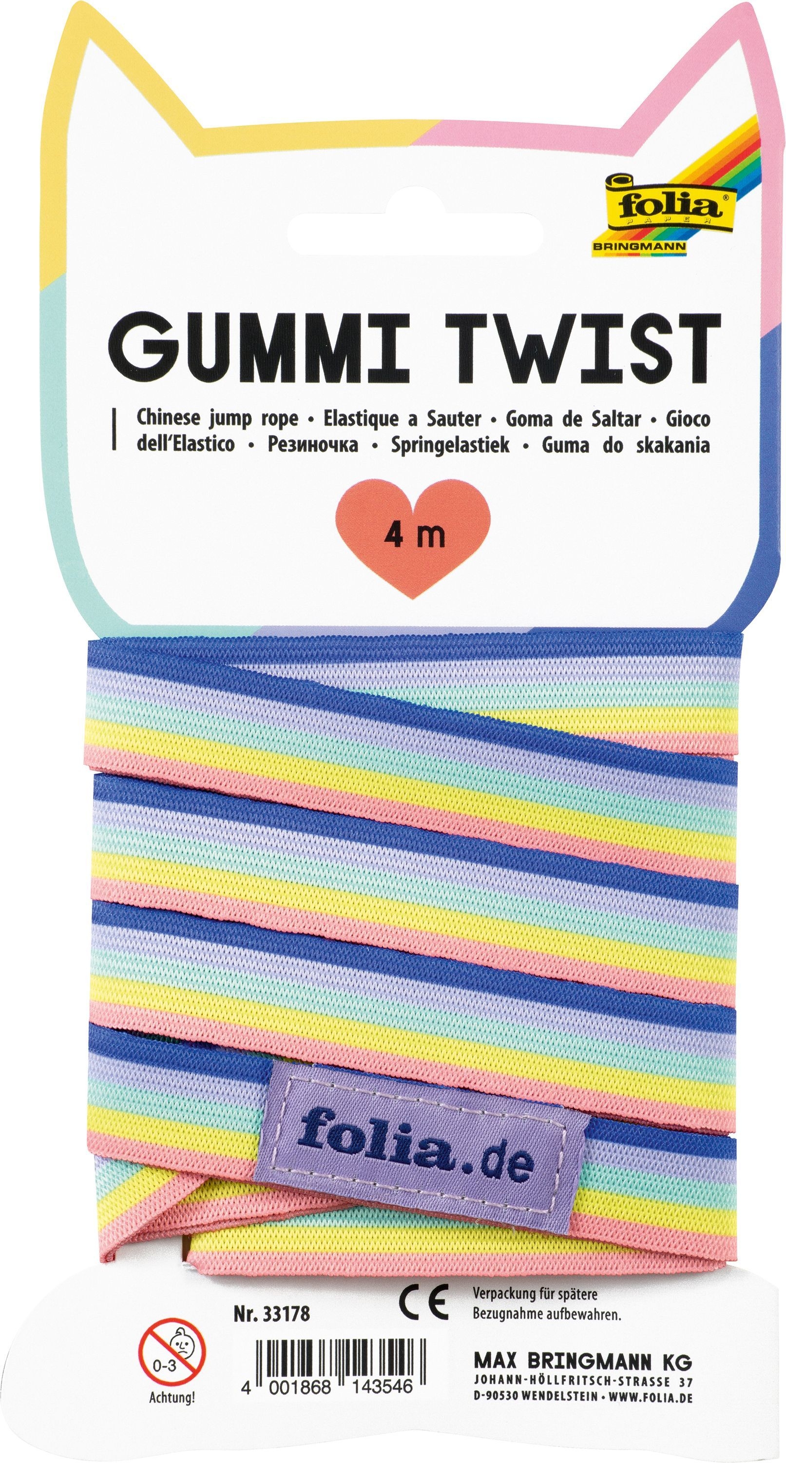 FOLIA Gummi-Twist Rainbow 4m 33178