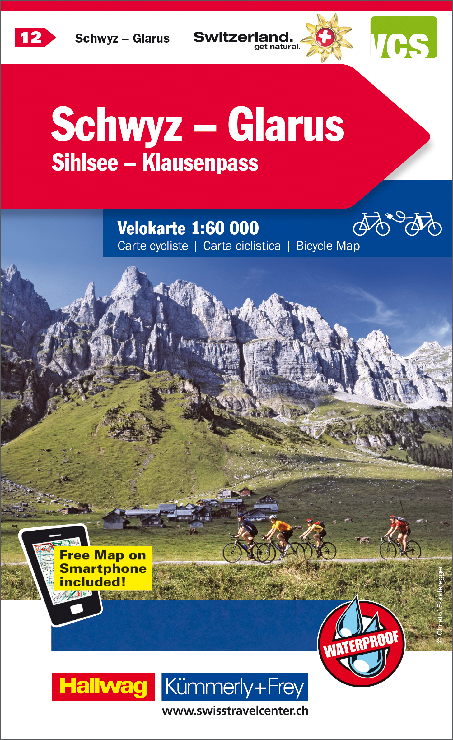 KÜMMERLY+FREY Velokarte 259024126 Schwyz-Glarus-Klausen 1:60'000 KÜMMERLY+FREY Velokarte 259024126 Schwyz-Glarus-Klausen 1:60'000