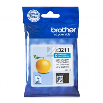 BROTHER Tintenpatrone cyan LC-3211C DCP-J774DW 200 Seiten