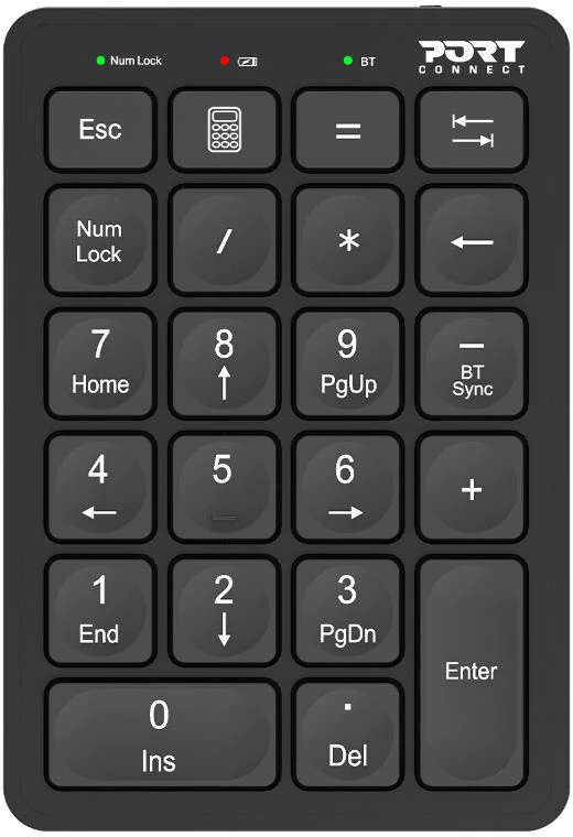 PORT BT Rechargeable Keypad 900802 USB-C, Windows&macOS