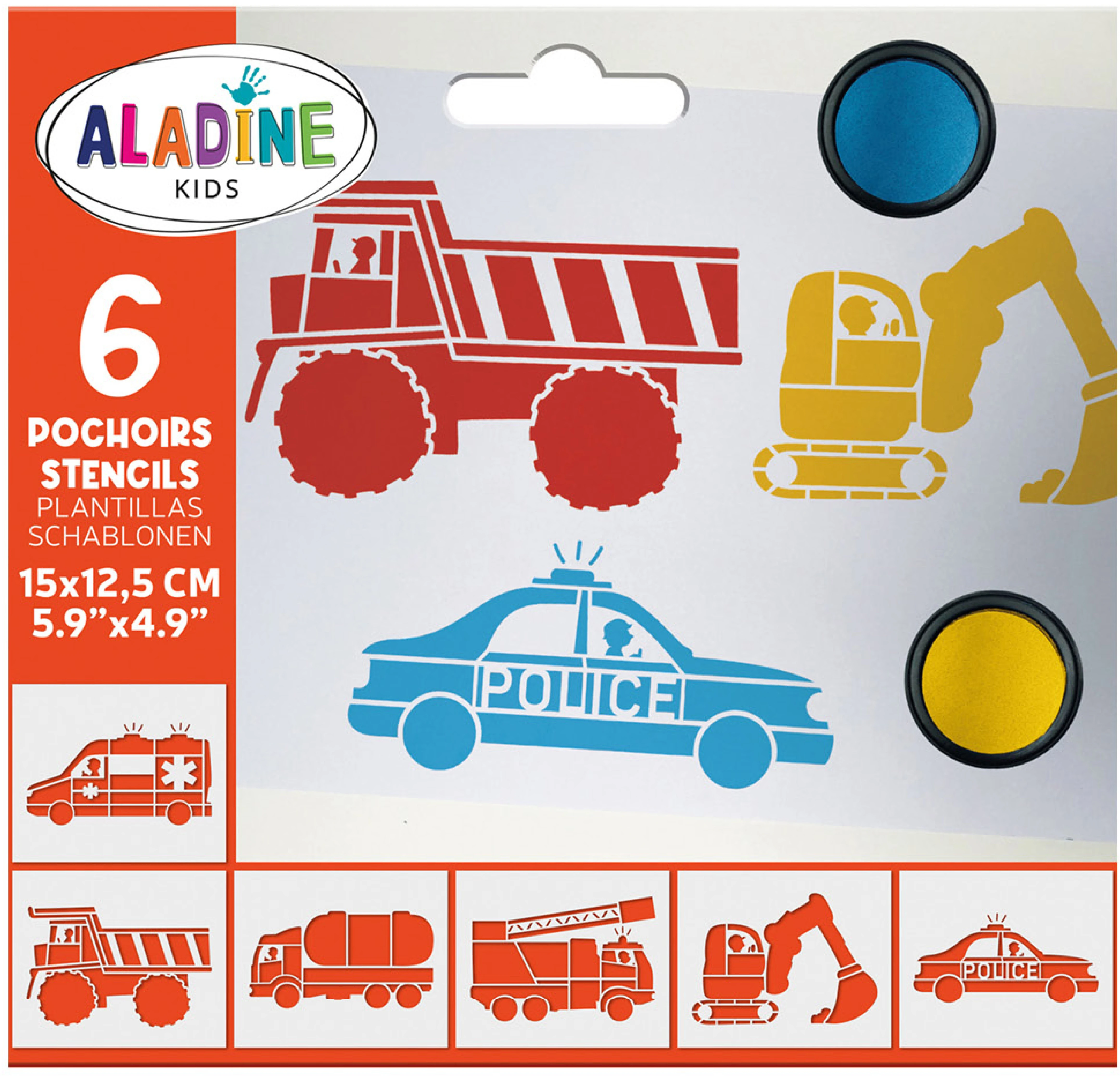 ALADINE Schablone Kids 81392 Autos 6 Stück