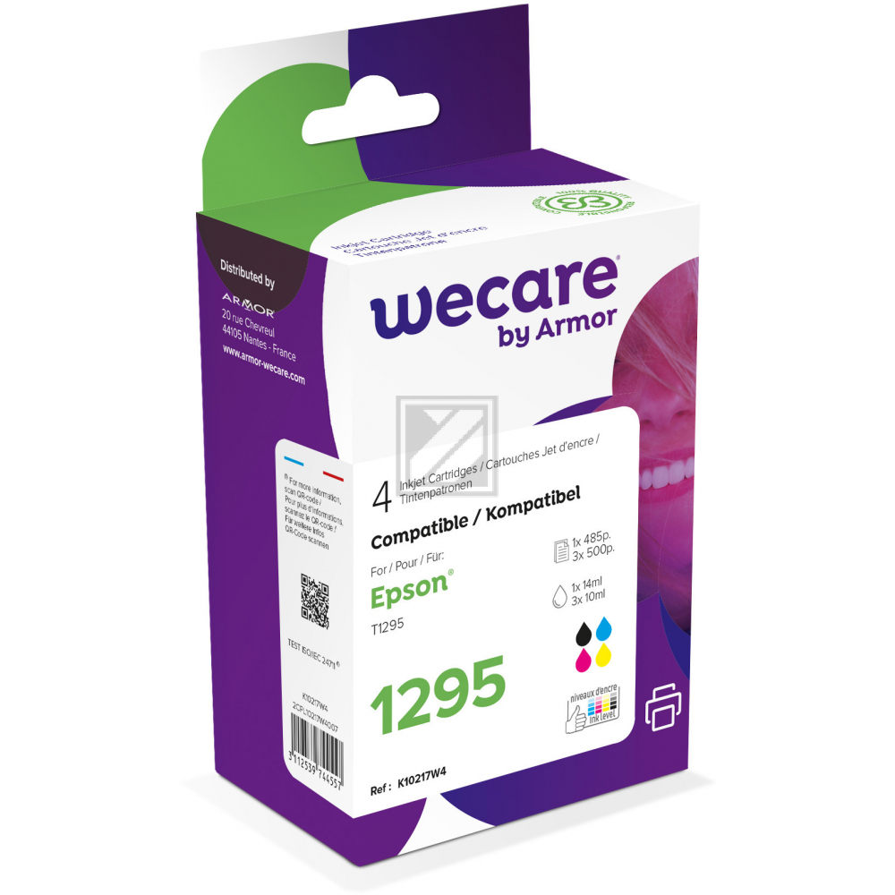 WECARE Multipack rebuilt CMYBK T129540WE z.Epson Stylus SX420 14/3x10ml