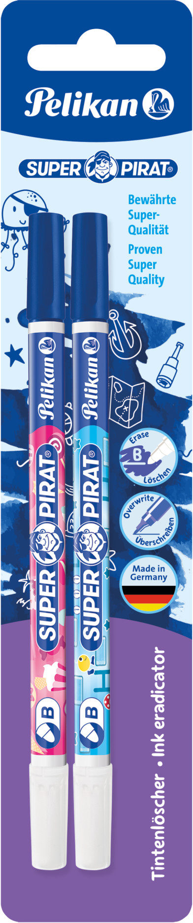 PELIKAN Tintenlöscher Super Pirat B 850B/2/B 2 Stück, Blister
