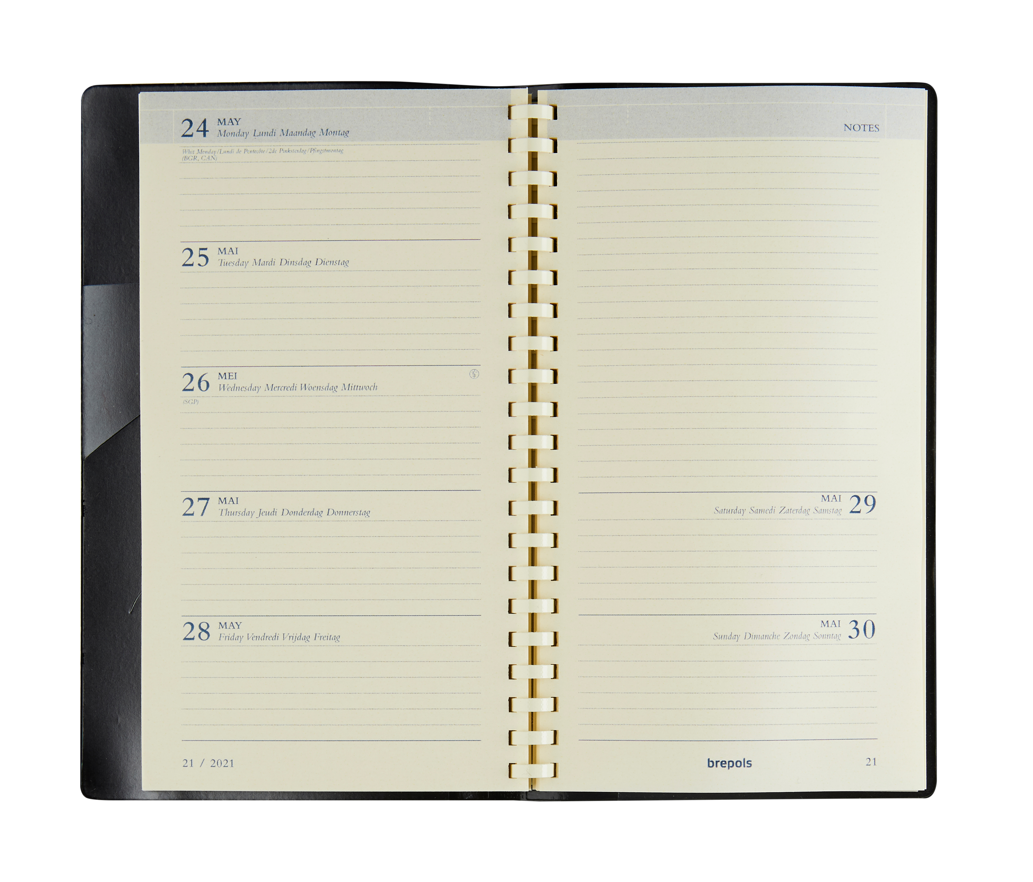 BREPOLS Agenda Notaplan 2026 0.716.9900 1W/1S Ersatz chamois 9x16cm